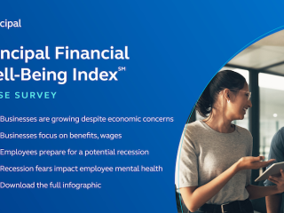 主要的Financial Well-Being Index PULSE SURVEY Businesses are growing despite economic concerns Businesses focus on benefits, wages Employees prepare for a potential recession Recession fears impact employee mental health Download the full infographic