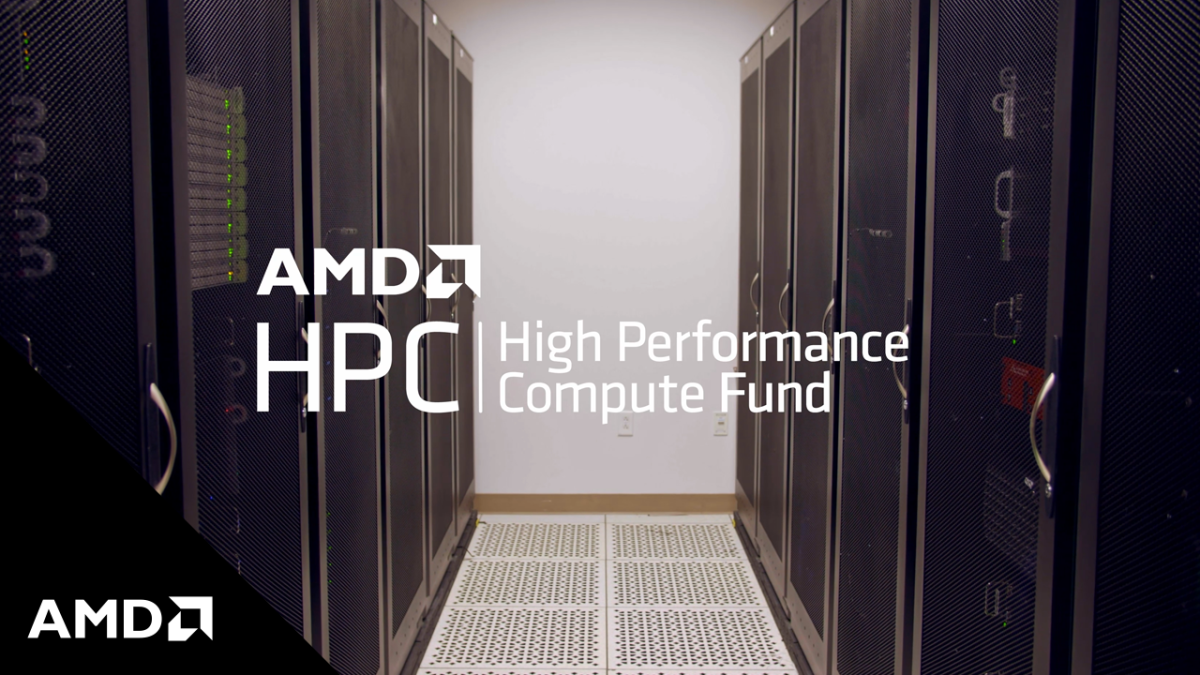 “AMD HPC高性能计算基金”在屋子的大型服务器的形象