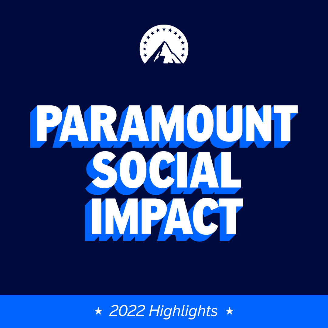 报告的封面页”最重要的社会影响2022了。”Paramount logo at the top.