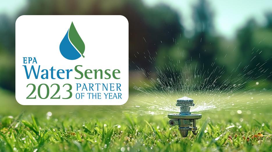 EPAWaterSense2023伙伴带喷雾器的草场显示Logo