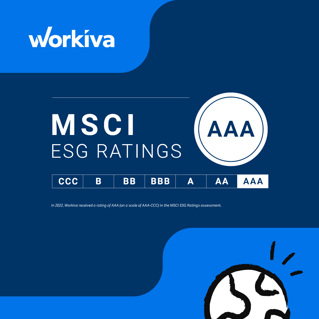 Workiva MCSI ESG AAA评级