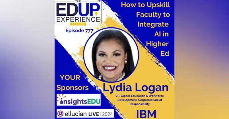 Lydia Logan和EdUp经验标识 并赞助标识