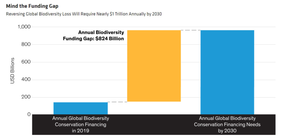 Mind资金缺口反转全球生物多样性损耗要求到2030年每年近一万亿美元