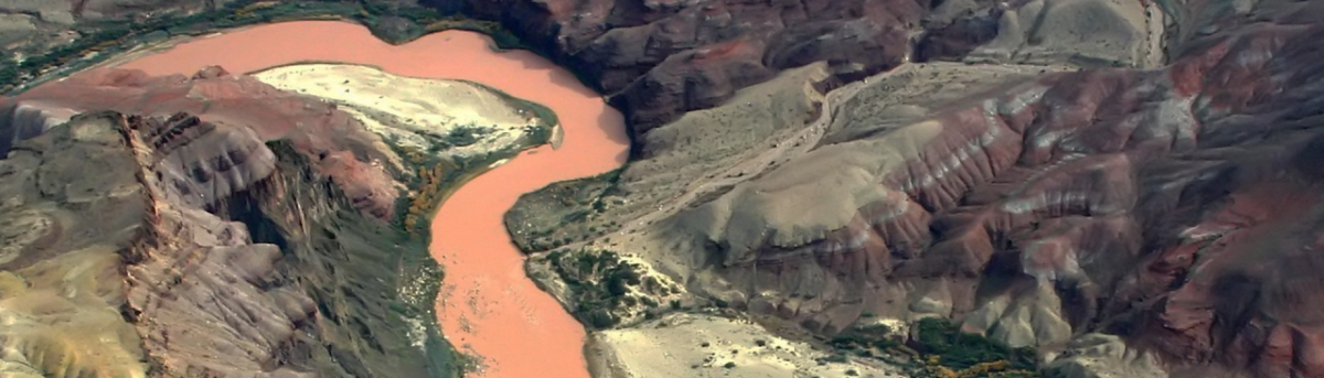 river and rocks from above