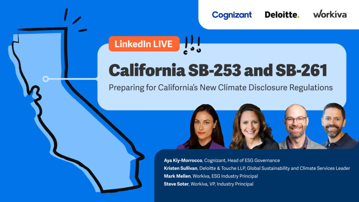 LinkedInLive:CaliforniaSB-253和SB261-准备加利福尼亚新的气候披露规则